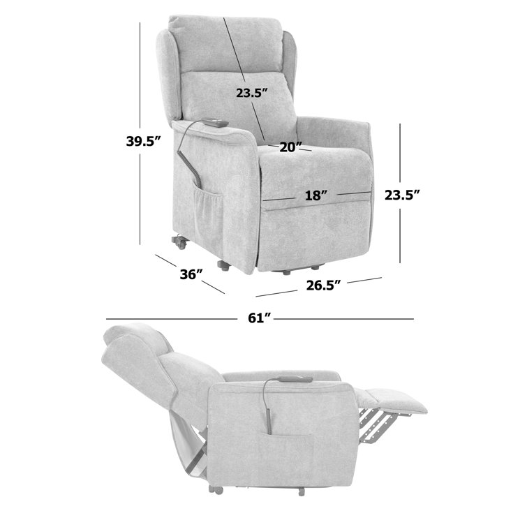 Lark Manor Penbrook Upholstered Lift Assist Power Recliner